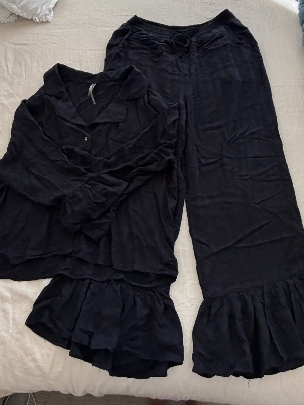 Anthropologie pajamas - black and pink